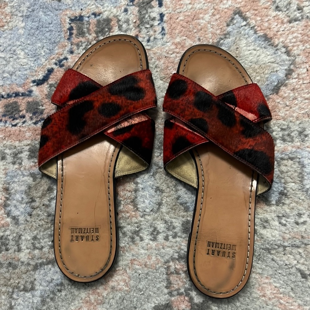 Stuart Weitzman Animal Print Edgeway Slide